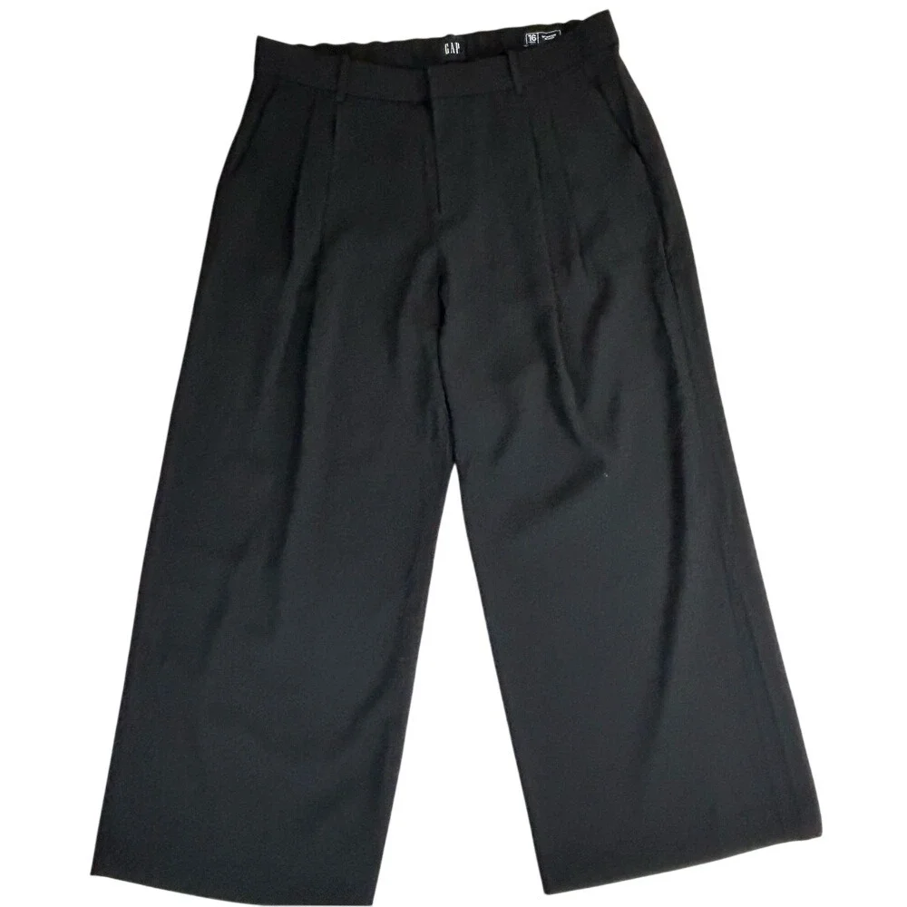 GAP 365‎ High-Rise PLEATED Wide Leg BOHO Pants Women's Size 16 Petite $90